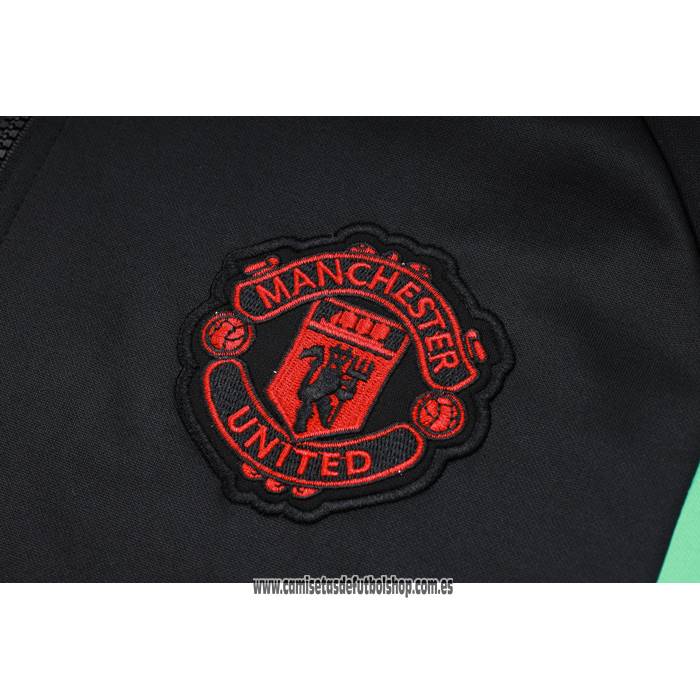 Chandal de Sudadera del Manchester United Nino 23-24 Negro y Rojo